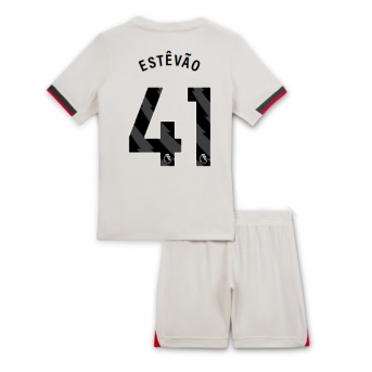 Billige Fotballdrakt Chelsea Estevao Willian #41 Replika Bortedraktsett Barn 2025-26 Kortermet (med bukser)